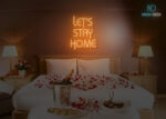 Lets Stay Home Neon Sign Orange