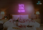Lets Stay Home Neon Sign Purple