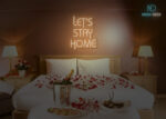 Lets Stay Home Neon Sign Warm-White