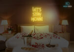 Lets Stay Home Neon Sign Yellow