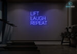 Lift Laugh Repeat Neon Sign Dark-Blue