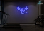 Lifting Weights Neon Sign Dark-Blue