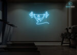 Lifting Weights Neon Sign Ice-Blue