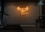 Lifting Weights Neon Sign Orange