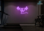 Lifting Weights Neon Sign Purple