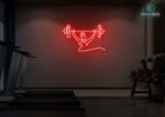Lifting Weights Neon Sign Red