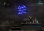 Lights Camera Action Neon Sign Dark-Blue