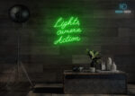 Lights Camera Action Neon Sign Green