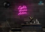 Lights Camera Action Neon Sign Hot-Pink