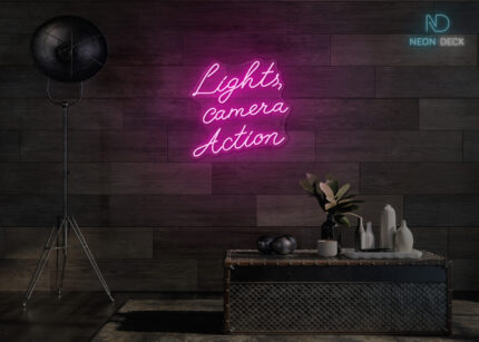Lights Camera Action Neon Sign Hot-Pink