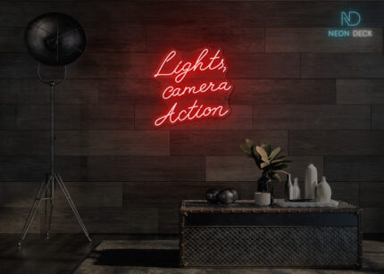 Lights Camera Action Neon Sign Red