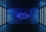 Lips Neon Sign Dark-Blue