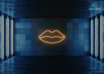 Lips Neon Sign Orange