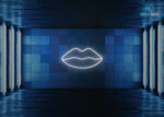 Lips Neon Sign White