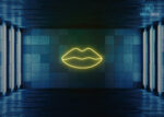 Lips Neon Sign Yellow