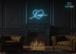 Love Neon Sign Home Decor Ice-Blue