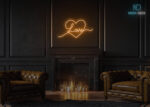 Love Neon Sign Home Decor Orange