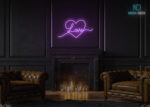 Love Neon Sign Home Decor Purple