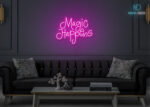 Magic Happens Neon Sign Hot-Pink