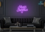 Magic Happens Neon Sign Purple