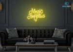 Magic Happens Neon Sign Yellow