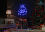 Marry Christmas Ballon Gift Neon Sign Dark-Blue