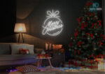Marry Christmas Ballon Gift Neon Sign White