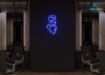 Men with Beard Neon Sign Dark-Blue