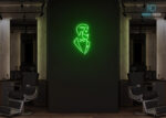 Men with Beard Neon Sign Green