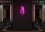 Men with Beard Neon Sign Hot-Pink