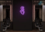 Men with Beard Neon Sign Purple