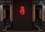 Men with Beard Neon Sign Red