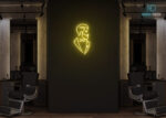 Men with Beard Neon Sign Yellow