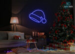 Merry Christmas Cap Neon Sign Dark-Blue