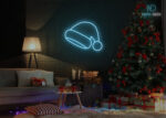 Merry Christmas Cap Neon Sign Ice-Blue