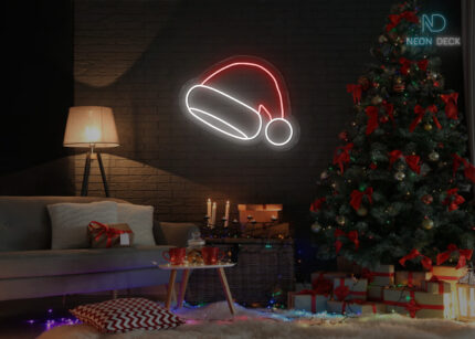Merry Christmas Cap Neon Sign Multi