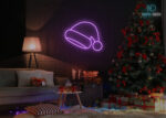 Merry Christmas Cap Neon Sign Purple