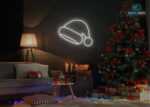 Merry Christmas Cap Neon Sign White
