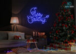 Merry Christmas Neon Sign Dark-Blue