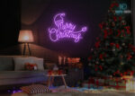 Merry Christmas Neon Sign Purple