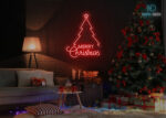 Merry Christmas Tree Design LED Neon Sign Red