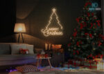 Merry Christmas Tree Design LED Neon Sign Warm-White