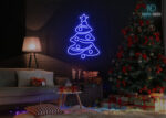 Merry Christmas Tree Neon Sign Dark-Blue