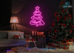 Merry Christmas Tree Neon Sign Hot-Pink