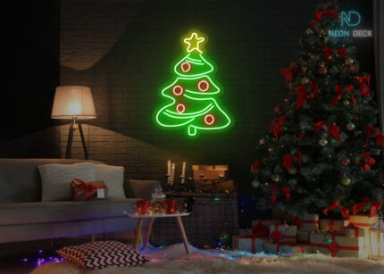Merry Christmas Tree Neon Sign Multi