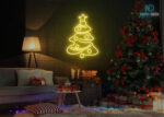 Merry Christmas Tree Neon Sign Yellow