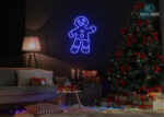 Merry Christmas with Santa Claus Design LED Neon Sign Dark-Blue
