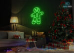 Merry Christmas with Santa Claus Design LED Neon Sign Green