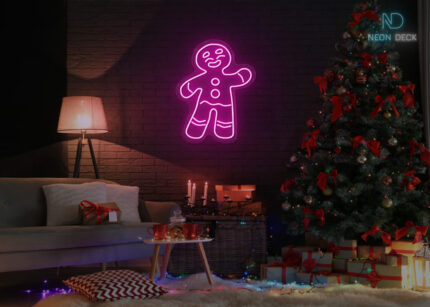 Merry Christmas with Santa Claus Design LED Neon Sign Hot-Pink