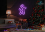 Merry Christmas with Santa Claus Design LED Neon Sign Purple